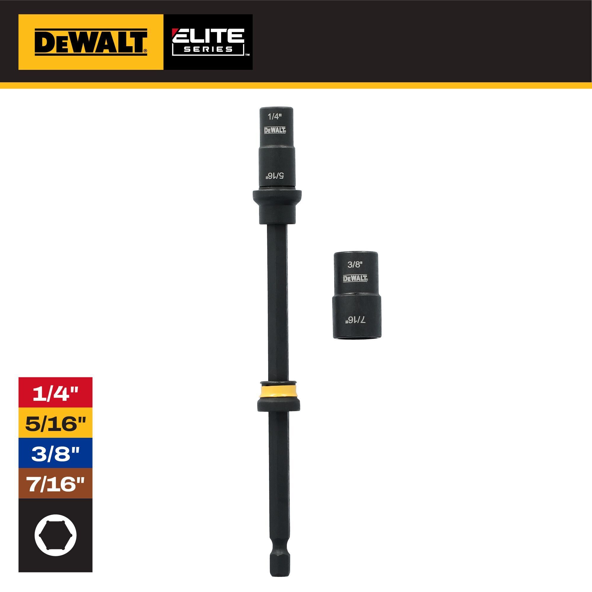 DWAFEDENDEXT2 DEWALT ELITE SERIES 6 in. 4-IN-1 SAE Reversible Nut Driver